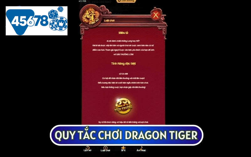 Theo quy tắc cơ bản của trò CHƠI DRAGON TIGER sẽ sử dụng bộ bài Tây 52 lá